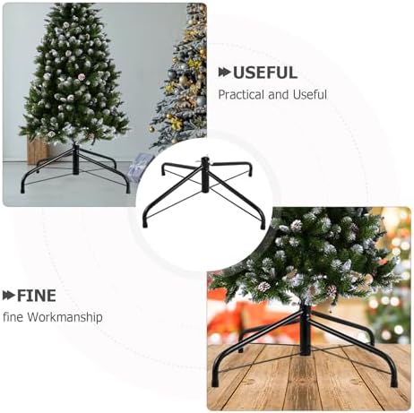 Cabilock Artificial Christmas Tree Stand Iron Base for 4ft Artificial Trees - Foldable 4-Leg Xmas Stand for 0. 7 Inch Pole - Indoor Holiday Decoration Replacement