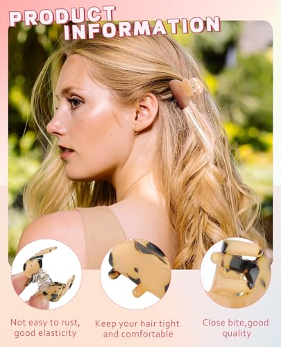 Claw Jaw Hair Clips 12PCS Small for Thin Hair Styling Mini Accessories Classic Clamp for Women Girls - color: Sequins Stones