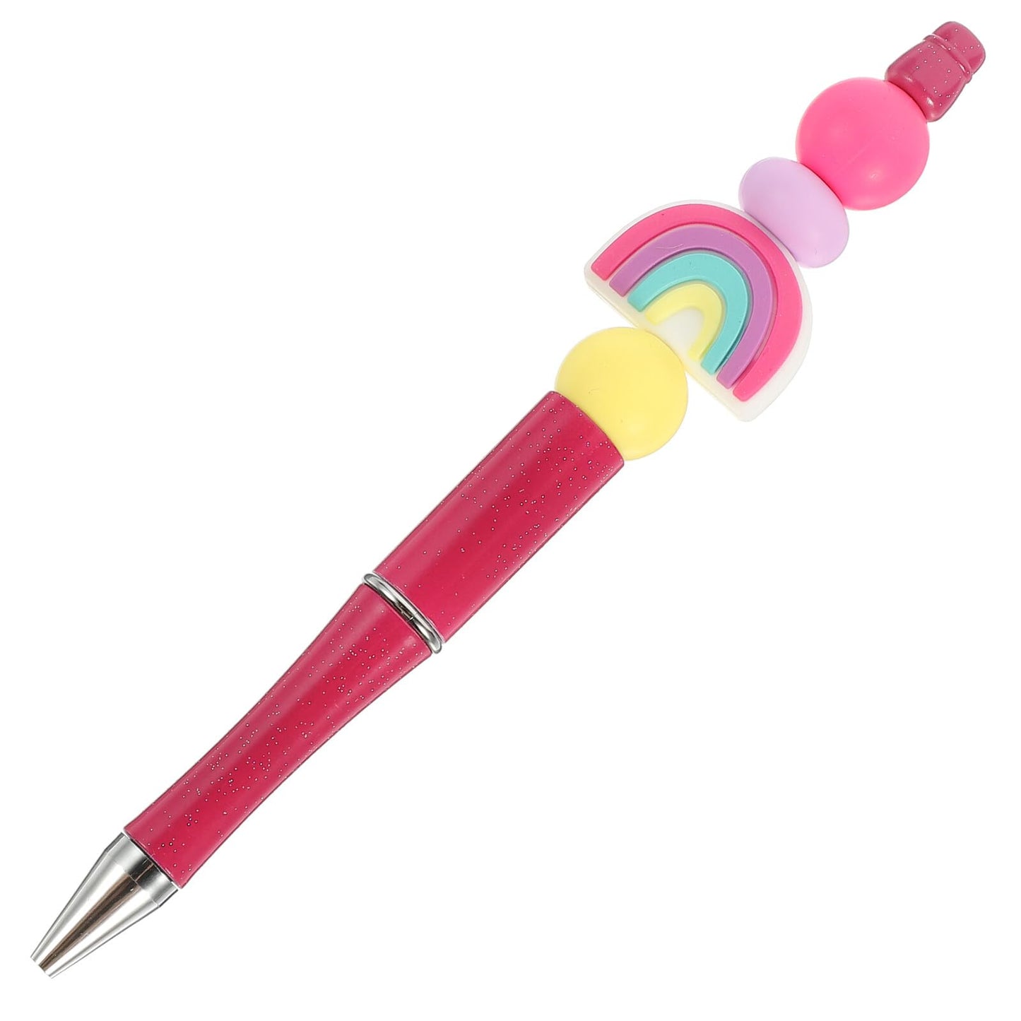 GARIOUANS Beadable Ballpoint Pen with Silicone Beads Medium Smooth Writing Office and Household Adult Pen for Daily Use and DIY Craft Kits
