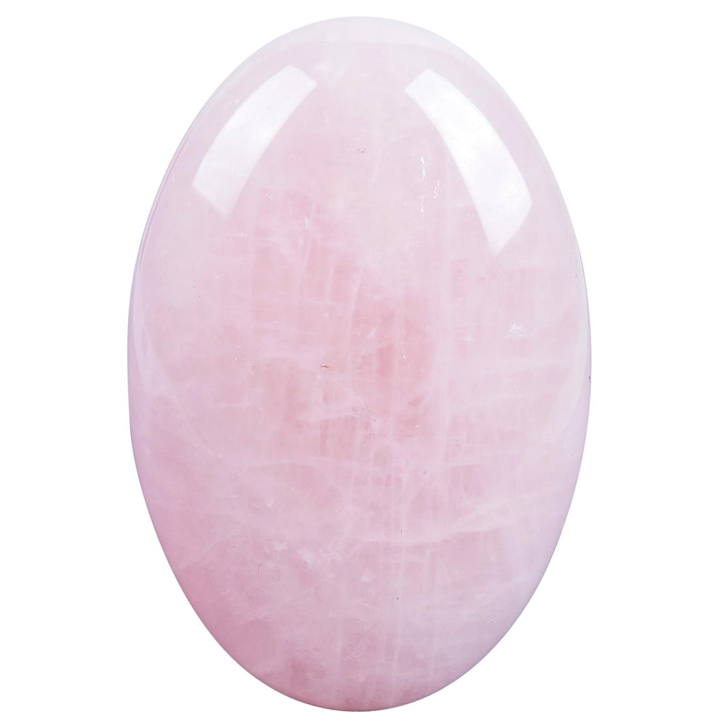 Loveliome Natural Rose Quartz Oval Polished Worry Stones, Healing Crystal Indoor Fountain Stones Massage Energy Anxiety Relief Items