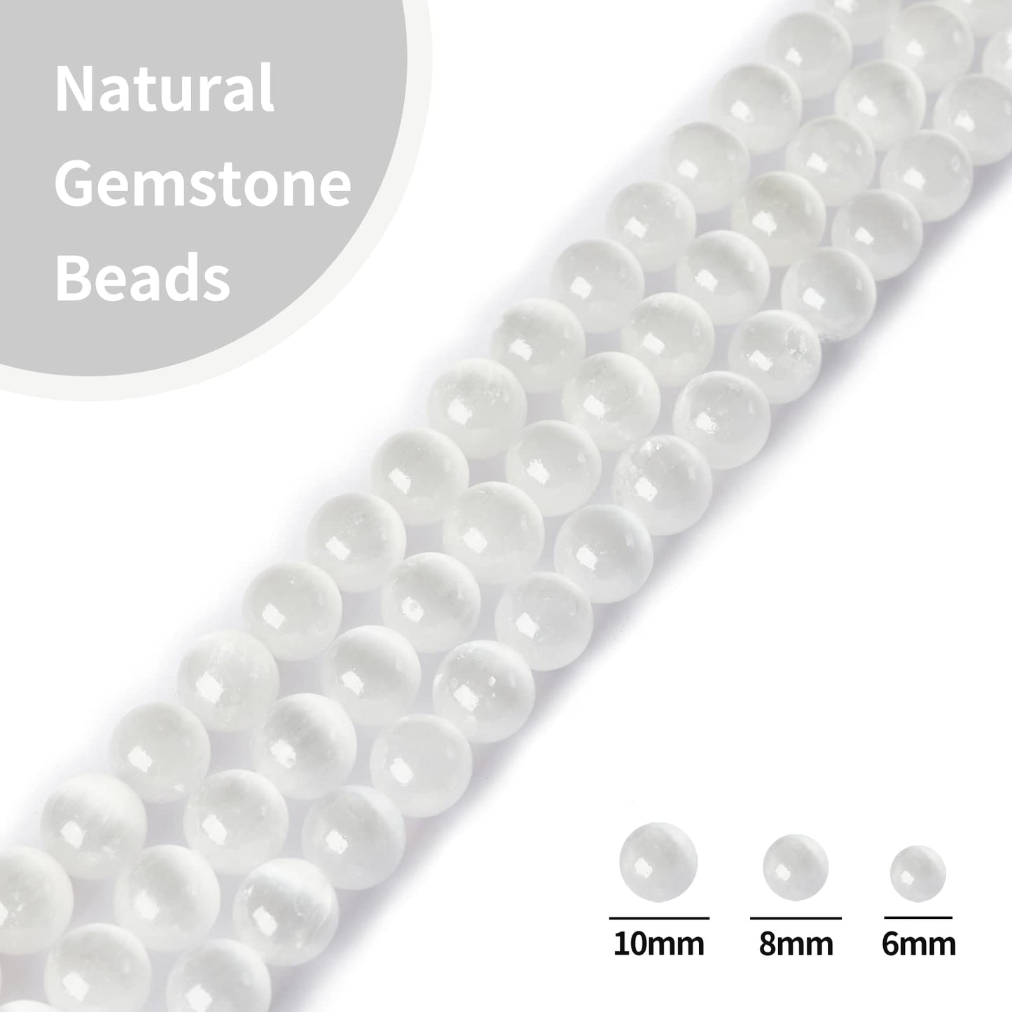 35pcs 10mm Natural White Cat Eye Beads Gemstone Beads Round Loose Beads for Jewelry Making