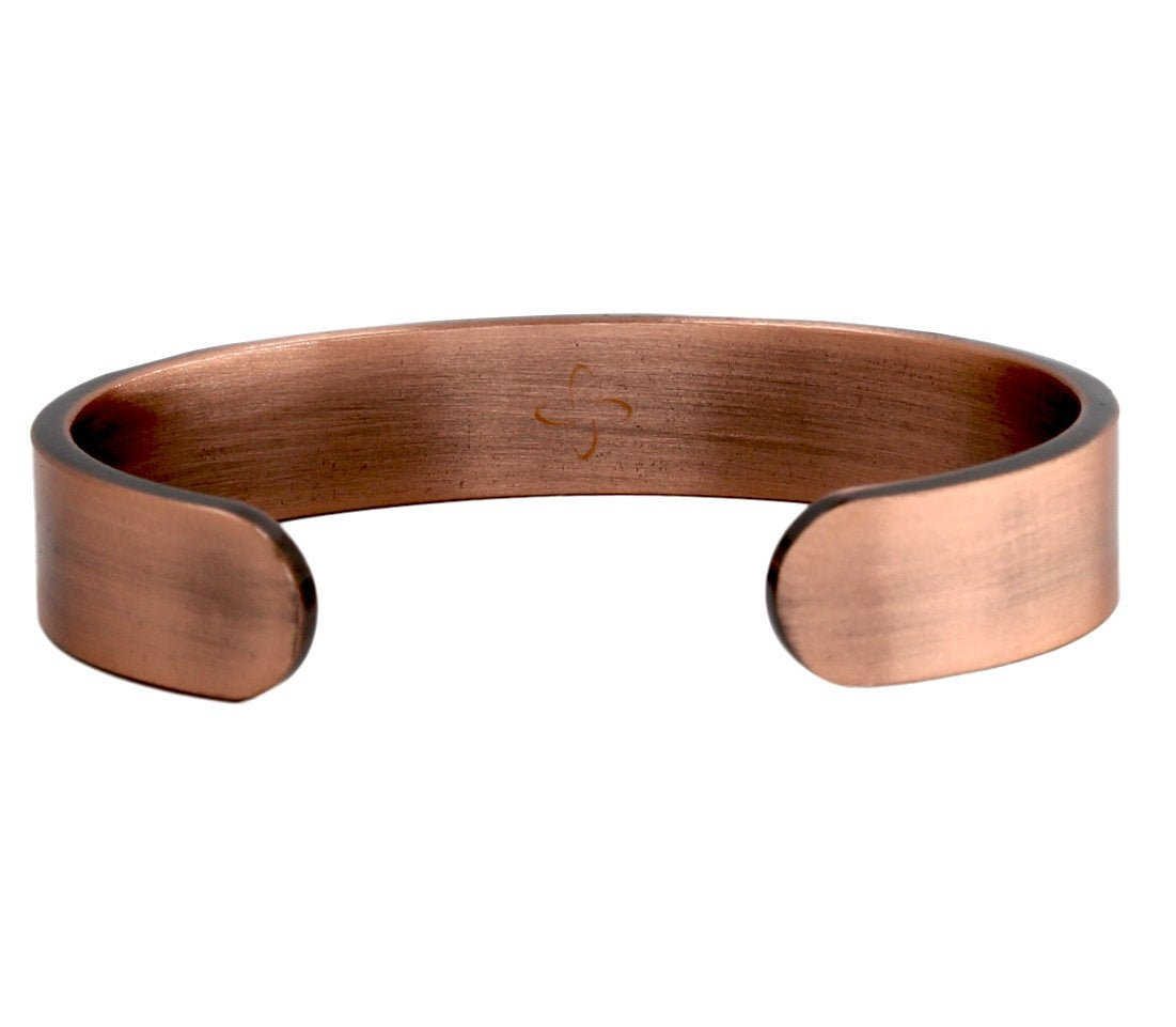 Reevaria - Pure Copper Plain Magnetic Heavyweight Cuff Bracelet for Men, with 8 Magnets 3500 Gauss