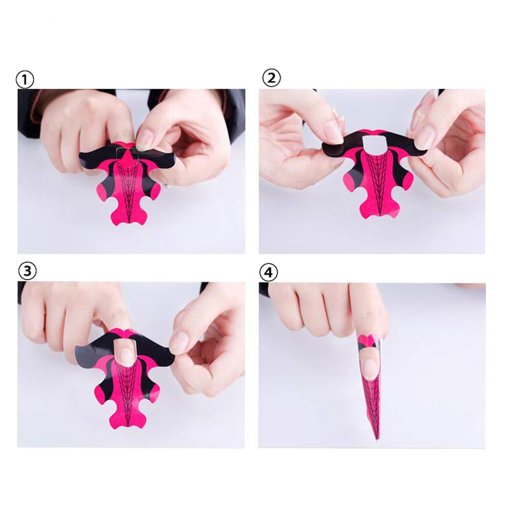 Yigo 500pcs Nail Forms Extension Tips Guide Extension French DIY Tool Fish Acrylic UV Gel Nail Art Tools Builder Sticker Sculpting
