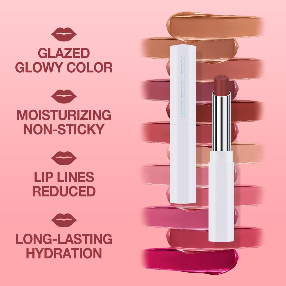 1Pcs Tinted Lip Balm Moisturizing Lipstick – Waterproof Hydrating Matte Lip Balm for Women, Creamy Natural Color Stain for Dry Lips, Soft Matte Finish with Subtle Scent (#06 Vivid Rose Red)
