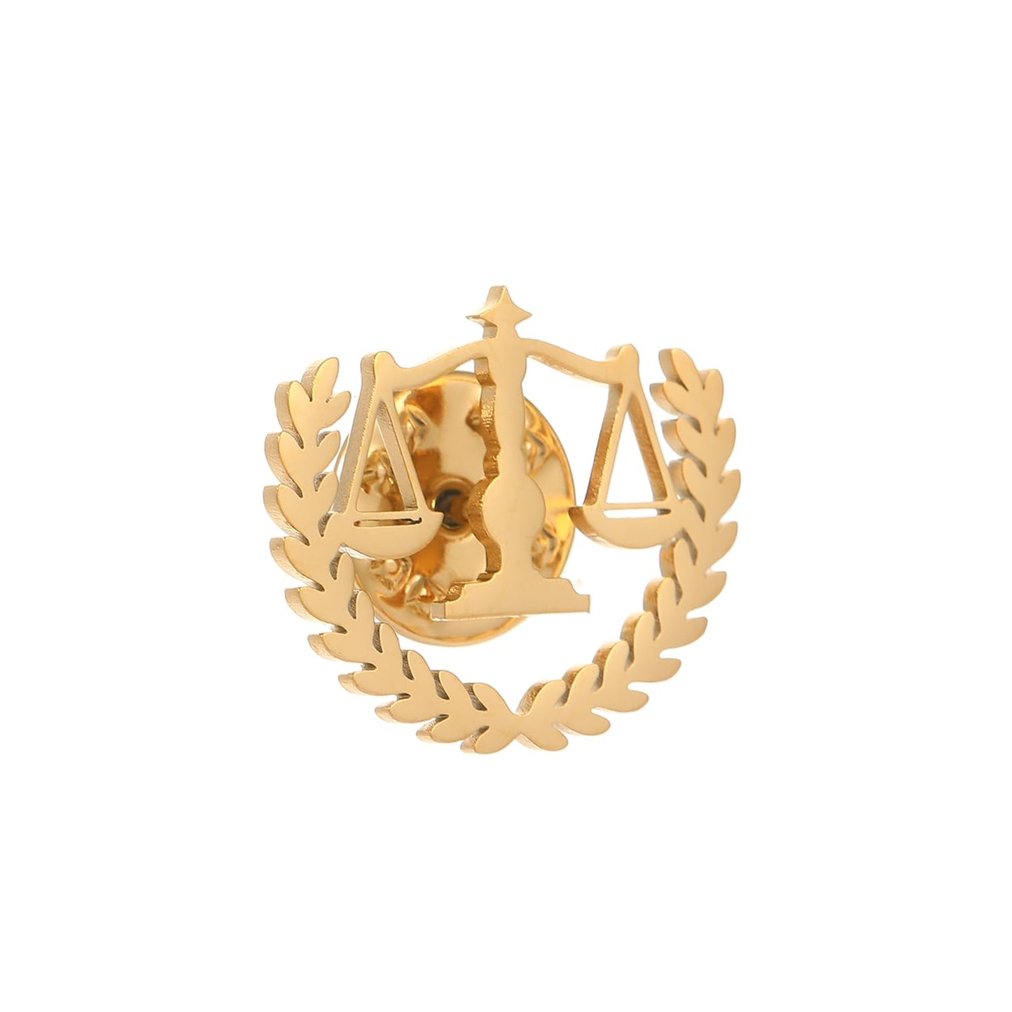 Metal Balance Badges Suit Brooch Libra Scales Brooches For Men (gold 1)