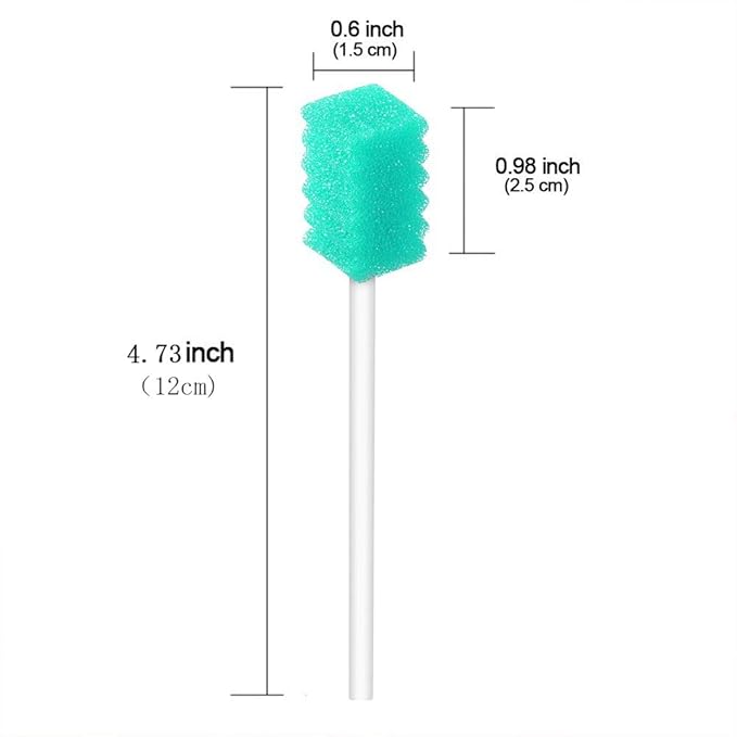 Wellgler's Disposable Oral Swabs, Sterile Sponge Mouth Swabs (100pcs,sky blue)
