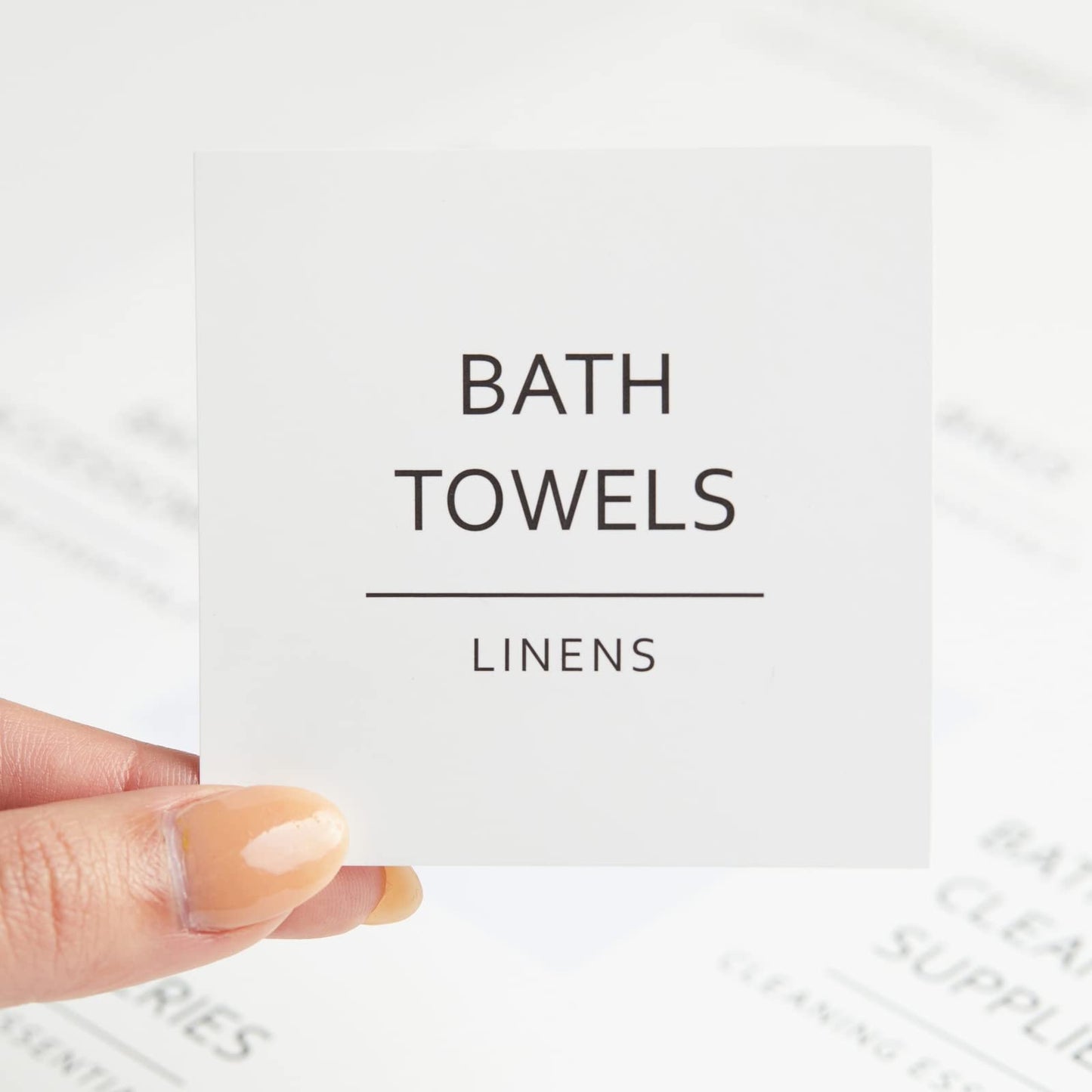 Talented Kitchen 144 Minimalist Laundry Room Labels - 2.5" x 2.5", Black on White Matte Vinyl - Organize Glass Jars & Spray Bottles, Water-Resistant Labels for Laundry Room Organization