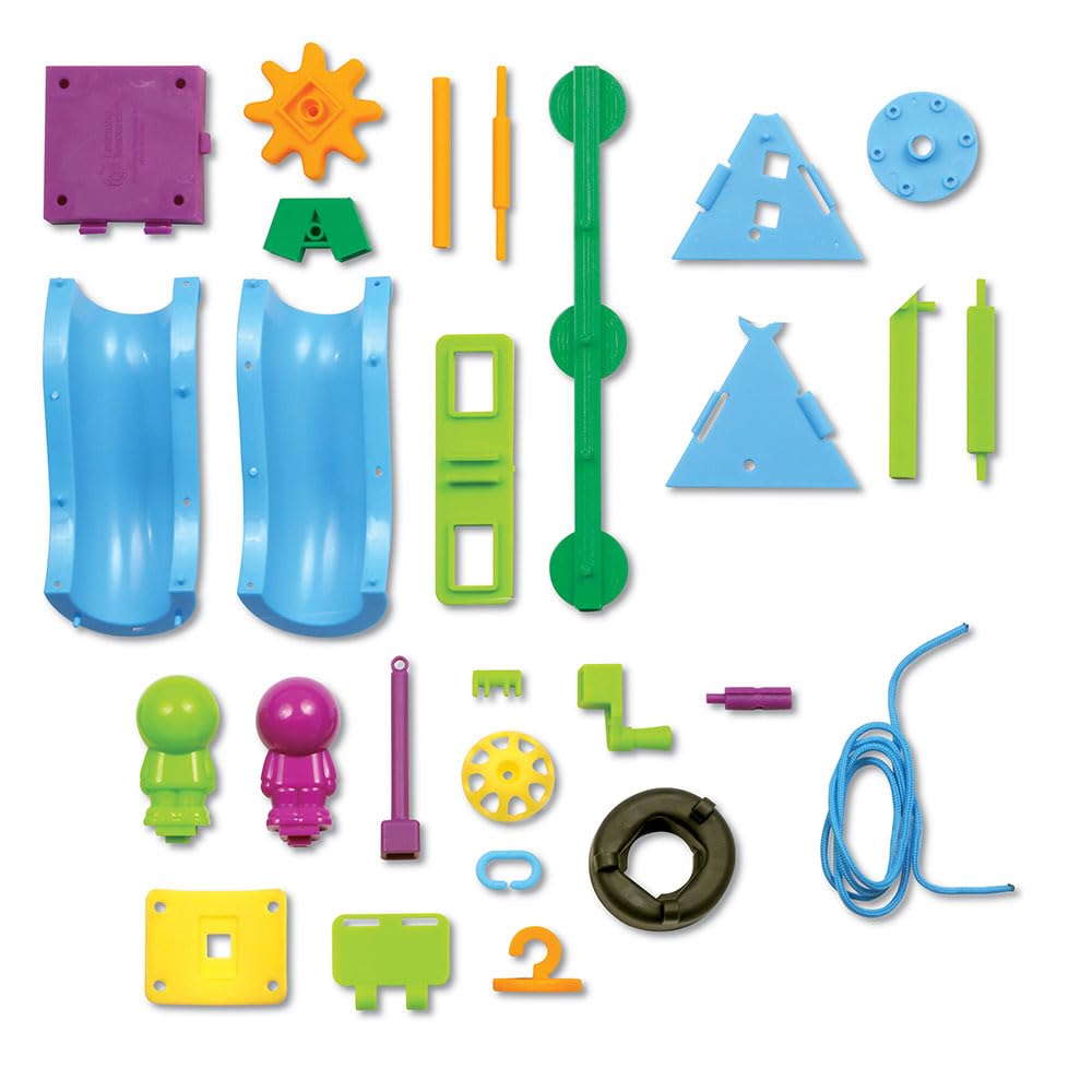 Learning Resources Playground Engineering & Design STEM Set - Kids Games, Building and Construction Gears, Montessori Activities , Critical Thinking Skills, Problem Solving for Boys and Girls