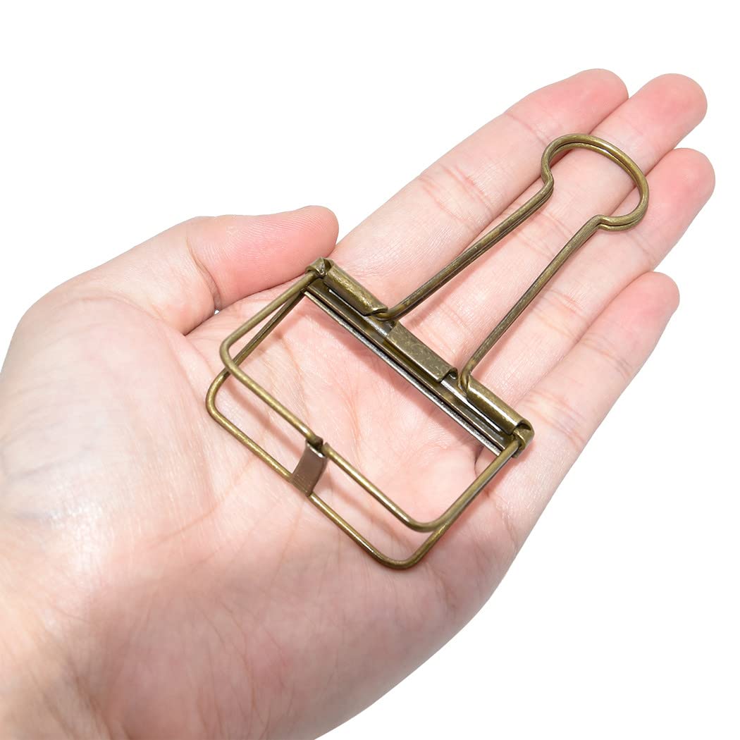 Extra Large Binder Clips 2 Inch, Big Paper Clamps Bronze for Office School Supplies (15Pcs)
