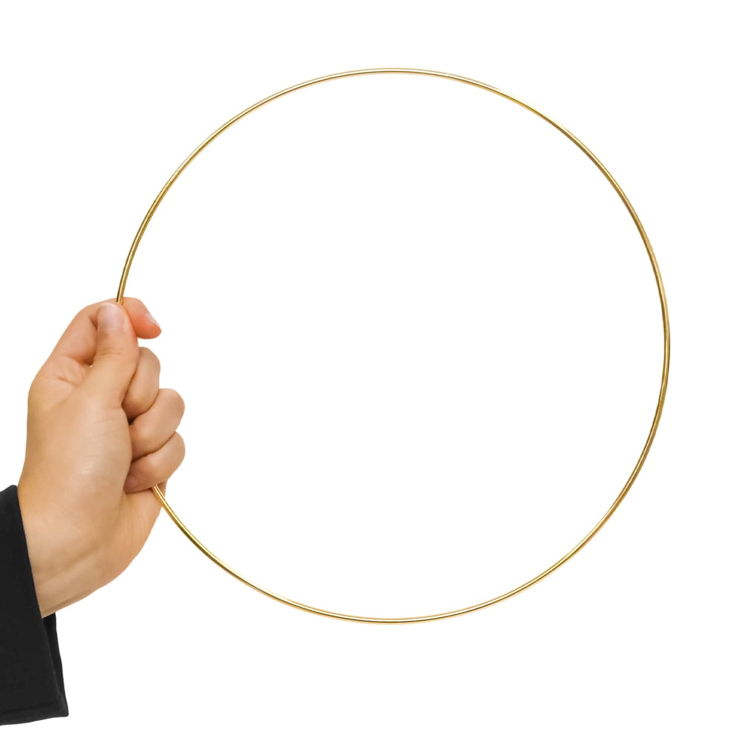Pocoxll 10 Pcs 10 Inch Metal Hoops for Crafts, Dream Catcher Rings, Wire Wreath Frame Floral Hoop Rings for Wedding Wreath Decor and DIY Wall Hanging Crafts(Light Gold)