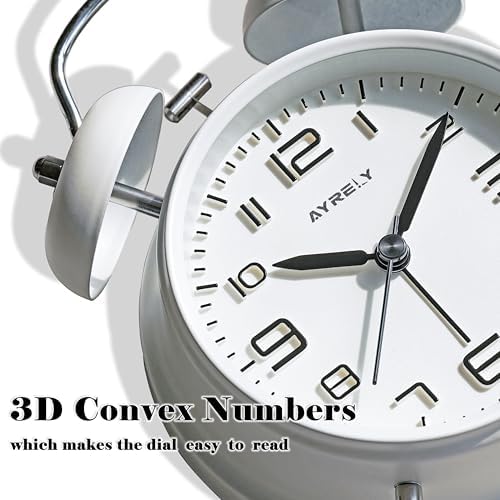 AYRELY?? Super Loud Alarm Clock for Heavy Sleepers Adults, Metal 4.5 Inches