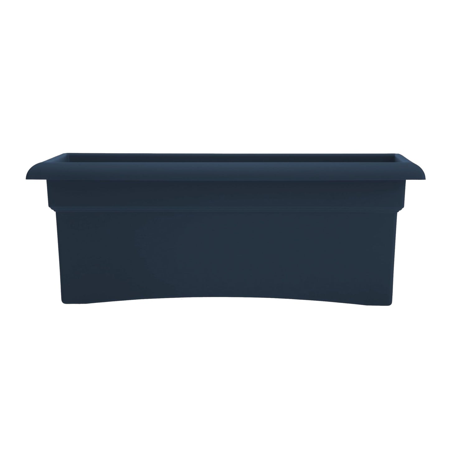 Bloem Veranda 26" Plastic Rectangular Deck Box Planter - UV-Resistant, Indoor/Outdoor, Navy, 2-Pack