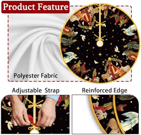 Christmas Tree Skirt 48 Inch Nativity Decorations for Home