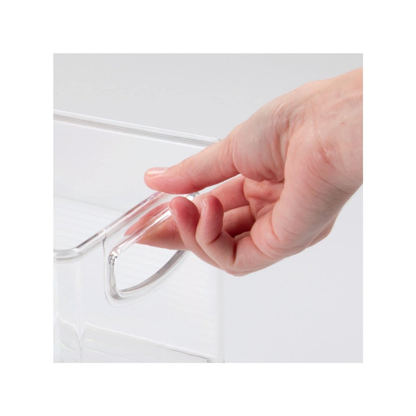 mDesign Plastic Office Supply Organizer - Storage Holder Bin with Handles for Desk Drawer, Cabinet - Pencil, Pen, Envelope and Supplies Container Basket - Ligne Collection - 2 Pack - Clear
