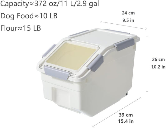 LISM 2 Pack Dog Food Storage Container with Scoop,Large Airtight Pet Dog Food Bin,Container for Dog Treats Rice,Dog Cat Dry Food Bin,Baking Supplies,Flour,Rice,Kitchen Pantry Cereal(10 LB)