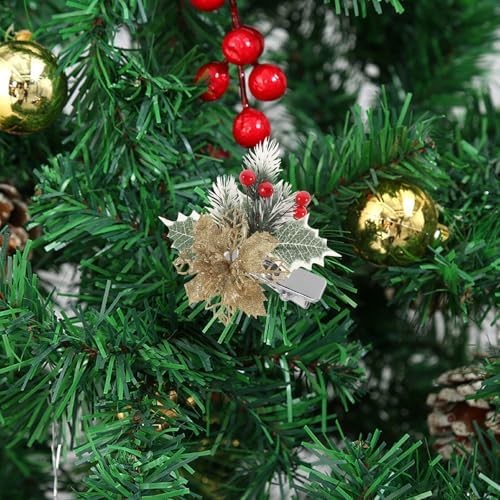 VICASKY 100pcs Silver Alligator Flower Clips for Christmas Tree Ornaments and Flower Decorations, Compact Iron Design with Firm Grip for Everyday Floral Arrangements and Festive Crafts