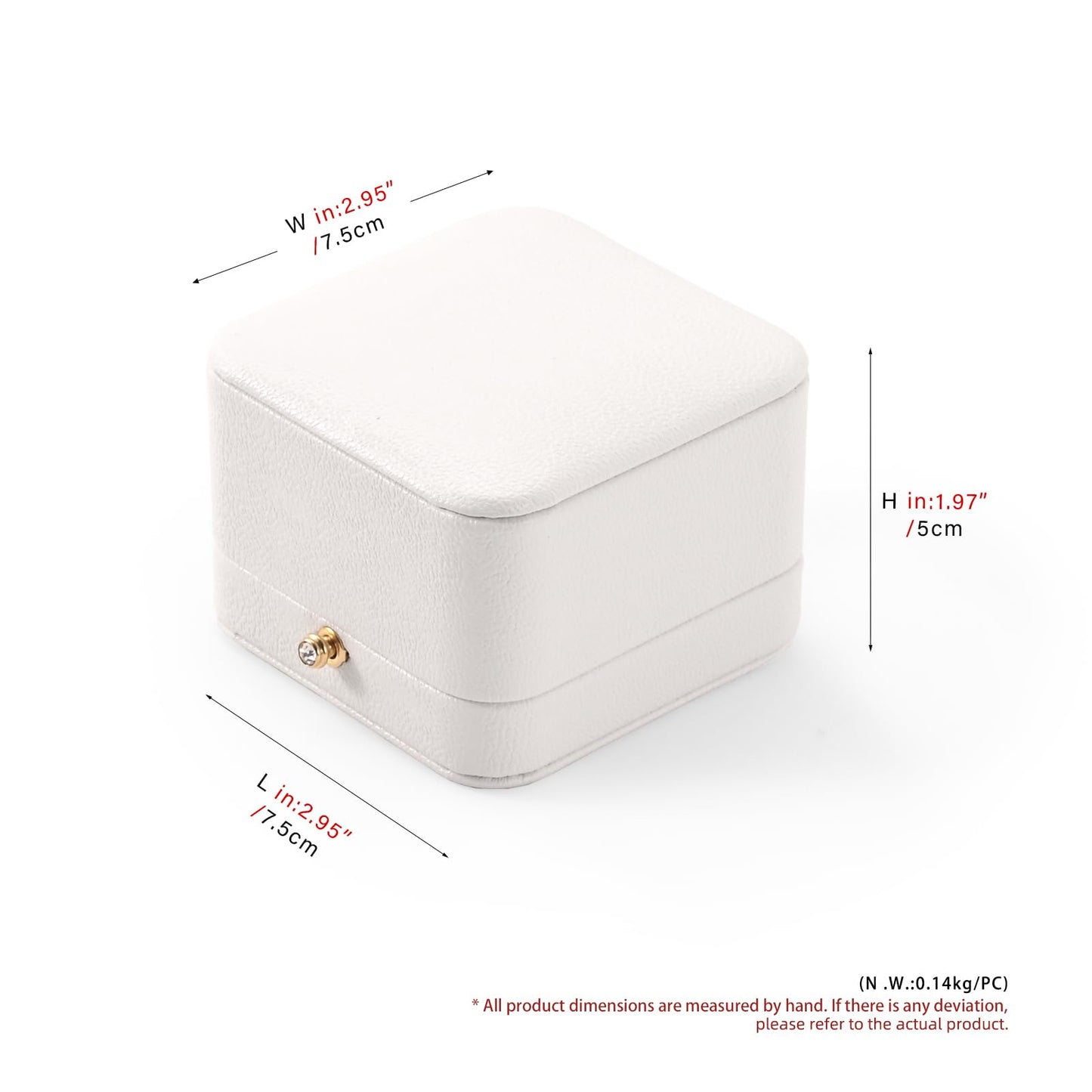 Woodten White Leather Earrings Pendant Gift Box Microfiber Interior Earrings Box for Valentines