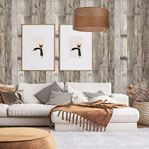 Livebor Light Gray Wood Contact Paper Peel and Stick Wallpaper 17.7”x 236.2” Wood Wallpaper Peel and Stick Shiplap Contact Paper Wood Plank Self Adhesive Wallpaper Distressed Wood Wall Paper - color: Light Gray, size: 17.7" x 236.2"