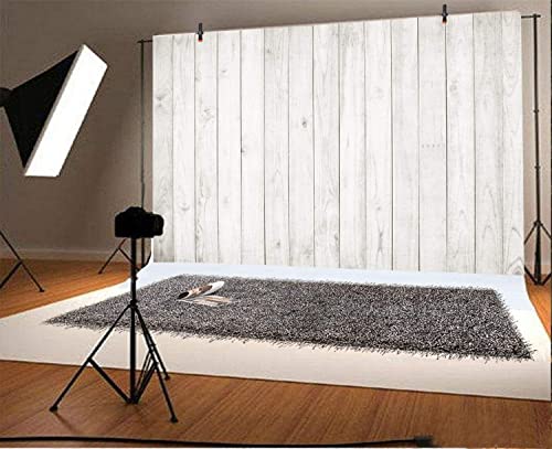 Yeele 12x8ft Vintage Wood Backdrop Retro Rustic White and Gray Wooden Floor Background for Photography Kids Adult Photo Booth Video Shoot Vinyl Studio Props