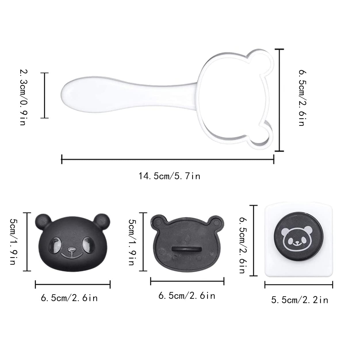 FuyoSegen Onigiri Mold Rice Ball Molds Cute Panda Pattern Sushi Mold Rice Shaper Mold Bento Accessories DIY Kitchen Tools for Home Party Meal Make, Black