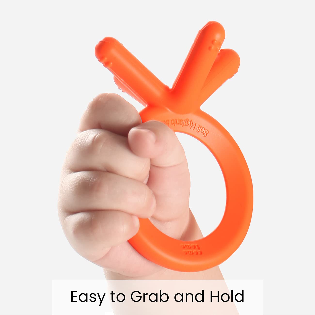 Comotomo Silicone Baby Teether, Orange (Pack of 2)