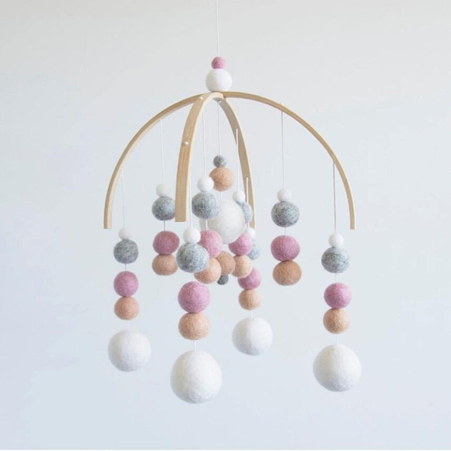 predolo 2 Set Mobile Hanging Frame DIY Baby Mobile Holder Easy Installation Gift Handmade Wooden Frame Kit for Hanging Rattle Newborn