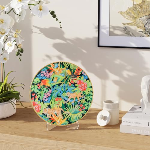 Dooiclear 5 Pack Acrylic Display Stand, Plate Stand for Display, Clear Easel Stand, Display Holder for Card, Frame, Picture, Magazine, Book, CD, Phone (Large/ 4.5 Inch)