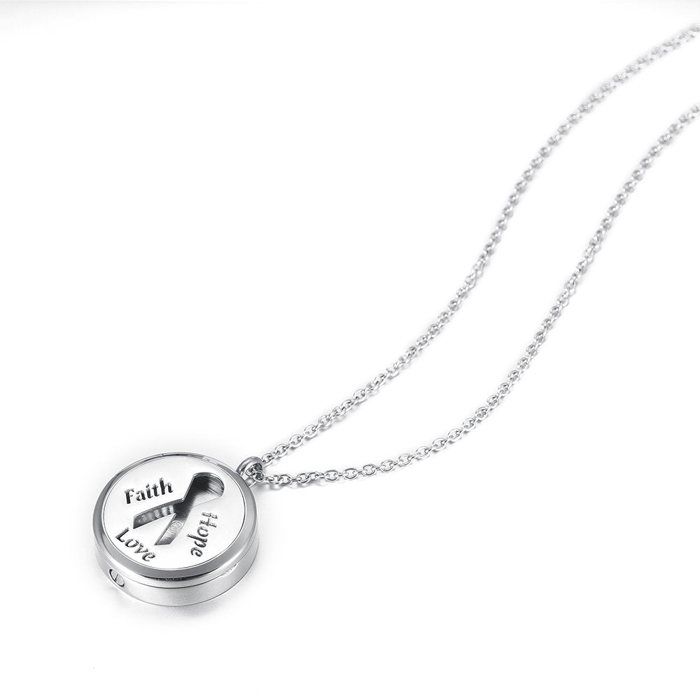 mingkejw Essential Oil Diffuser Necklace Aromatherapy Pendant Locket Jewelry Stainless Steel Perfume Necklace| 22’’ Adjustable Chain| 12 Refill Pads| Gift Box