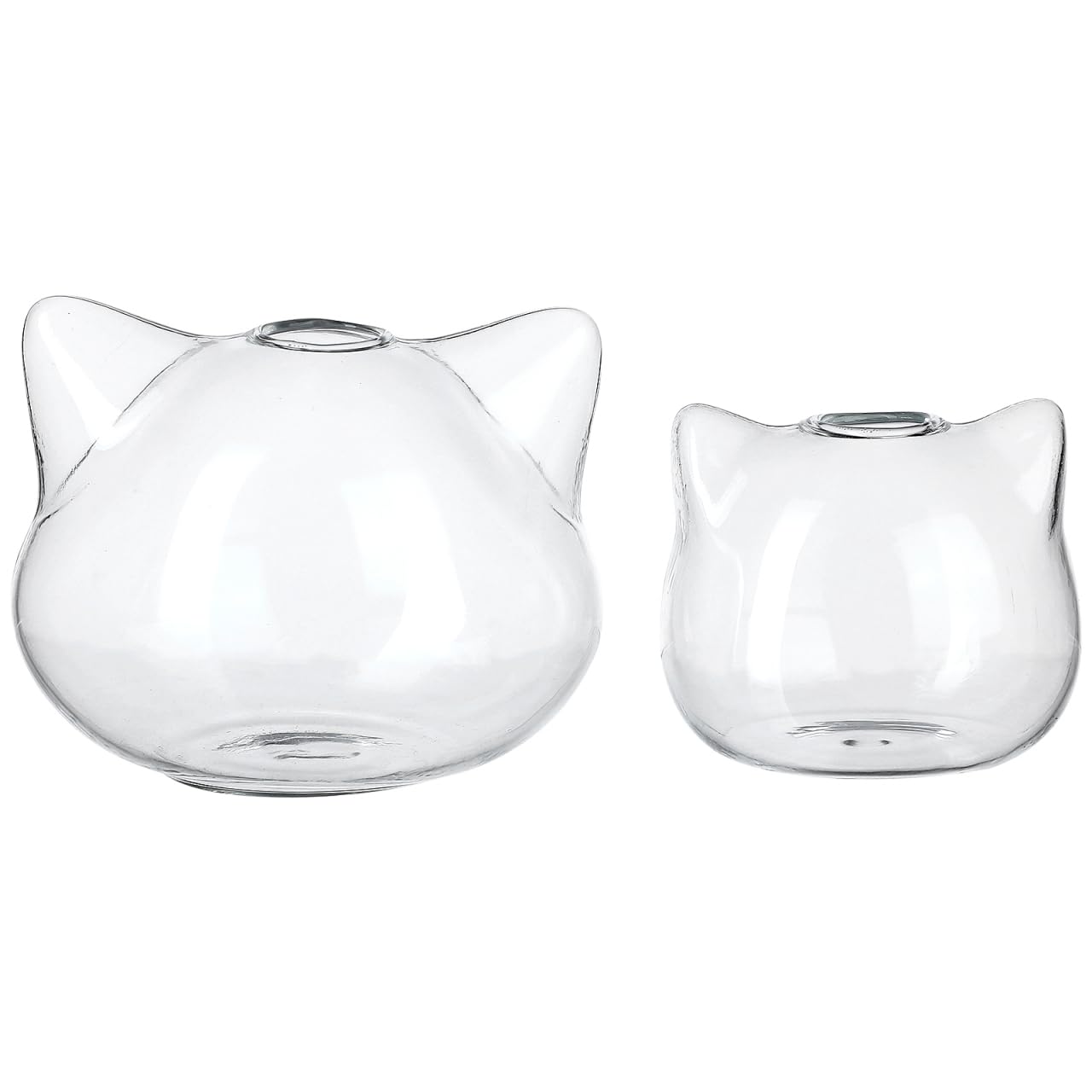 BESTOYARD 2pcs Cat Shape Glass Hydroponic Vases Decorative Floral Art Holder Small Green Plant Container for Home Office Desktop