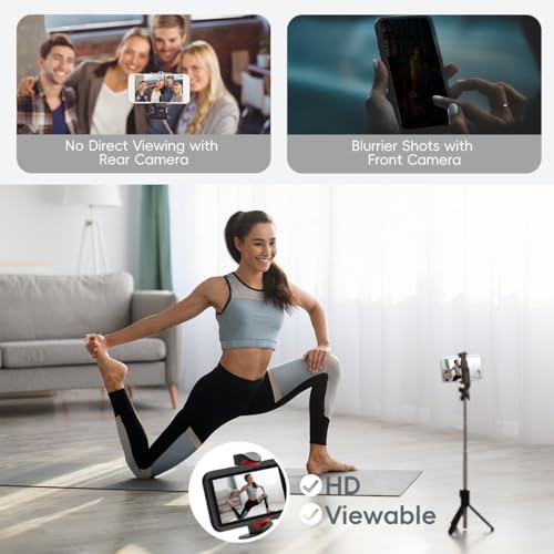 Magnetic Phone Vlog Selfie Monitor Screen, Back Camera Monito with Remote Controller, 1080P Display Wireless Connect, Compatible with iPhone/Android Phones, for Vlog, Live Stream, Travel Selfies