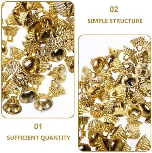 DOITOOL 100pcs Gold Christmas Ornament Caps, 0. 51inch Round Christmas Hangers Caps Replacement for DIY Xmas Tree Ball Ornaments