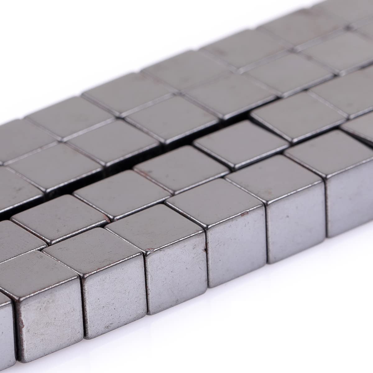 HAAMIIQII 65pcs 6mm Natural Black Hematite Loose Gemstone Beads Square Shape Spacer Stone Beads for Jewelry Making DIY Bracelets Necklaces Crafting