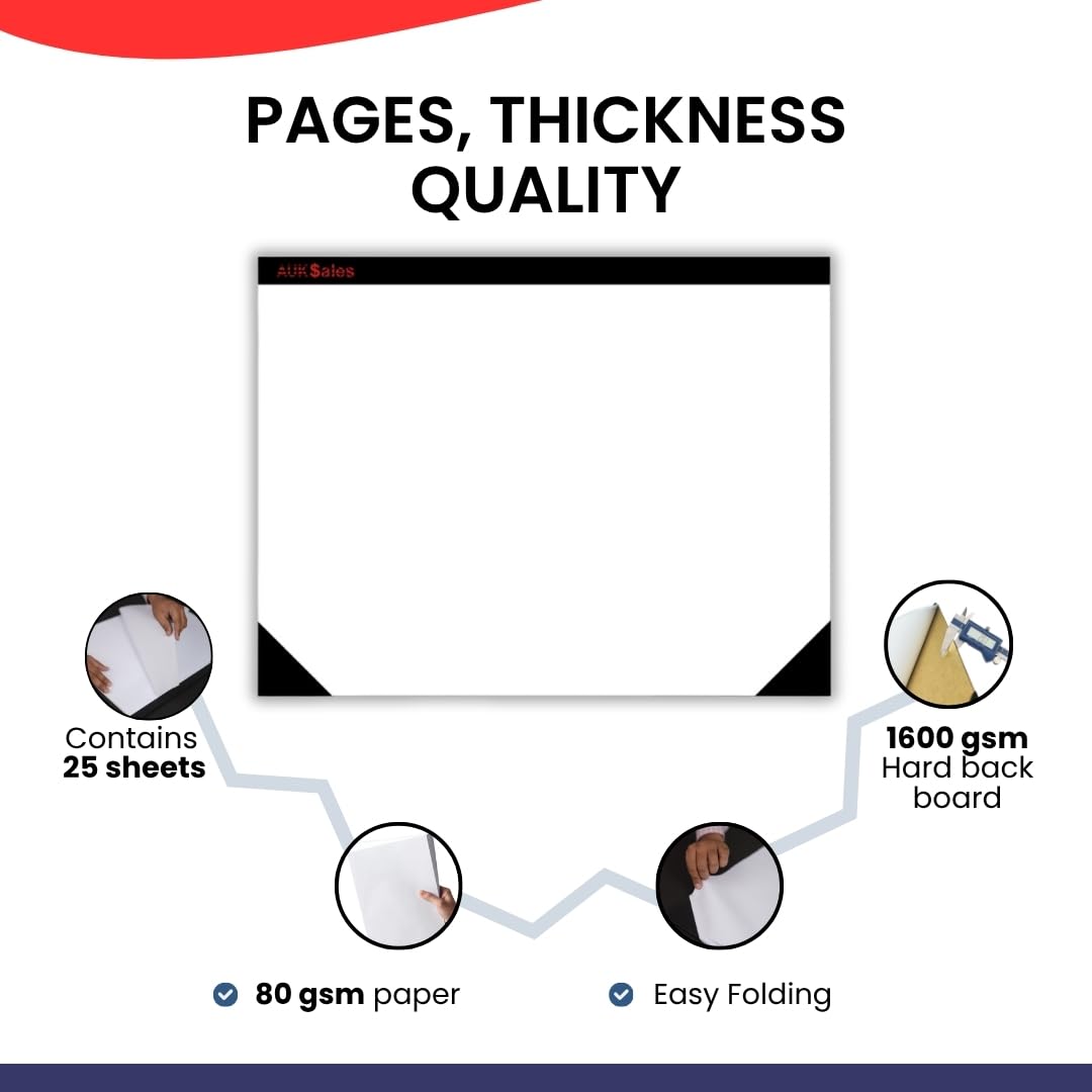 Desk Blotter Doodle Pad with 25 Perforated Sheets,1 Pack, 80 GSM Paper, Writing Pads for Office or Home Use