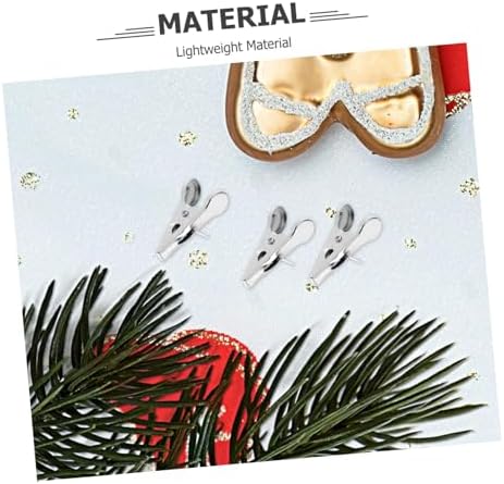 Cabilock 100pcs Christmas Decoration Clip Alligator Clip Hooks Small Metal Clips for Crafts Wreath Hangers Wreath Hanging Clips Decorating Clips Alligator Clips for Ornaments Iron Silver
