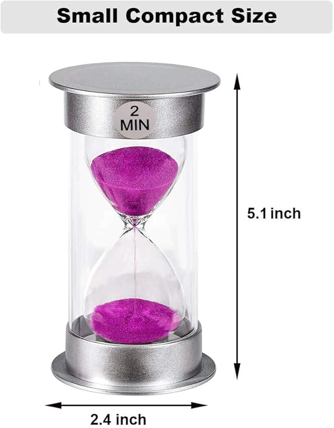 SuLiao 2 Minute Colorful Hourglass Timer - Large Sand Watch for Kids, Games, Classroom, Toothbrush Timer (Blue Sand)
