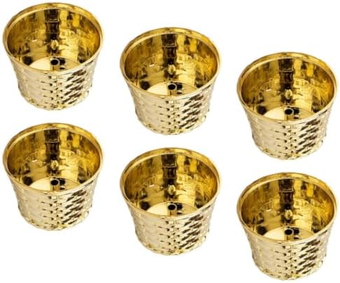 ABOOFAN 6pcs Mini Christmas Tree Holder for Desktop Artificial Trees Golden