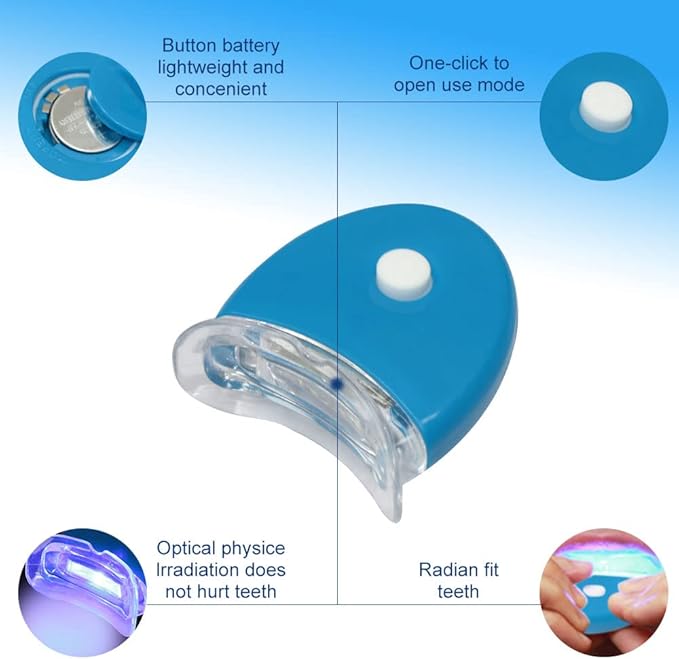 Teeth Whitening Kit with LED Light, 10PCS 3ML Teeth Whitening Gel Syringes Refill, Tooth Whitener for Home Use