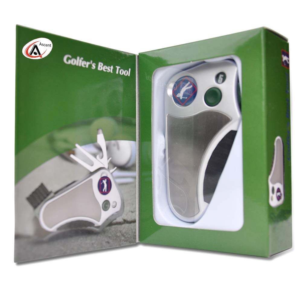 Golfer's Best Tool – 6-in-1 Golf Multitool for Men & Women | Stroke Counter, Divot Repair, Brush, Ball Marker, Cleat Tightener, Club Cleaner | Compact Golf Gift & Souvenir