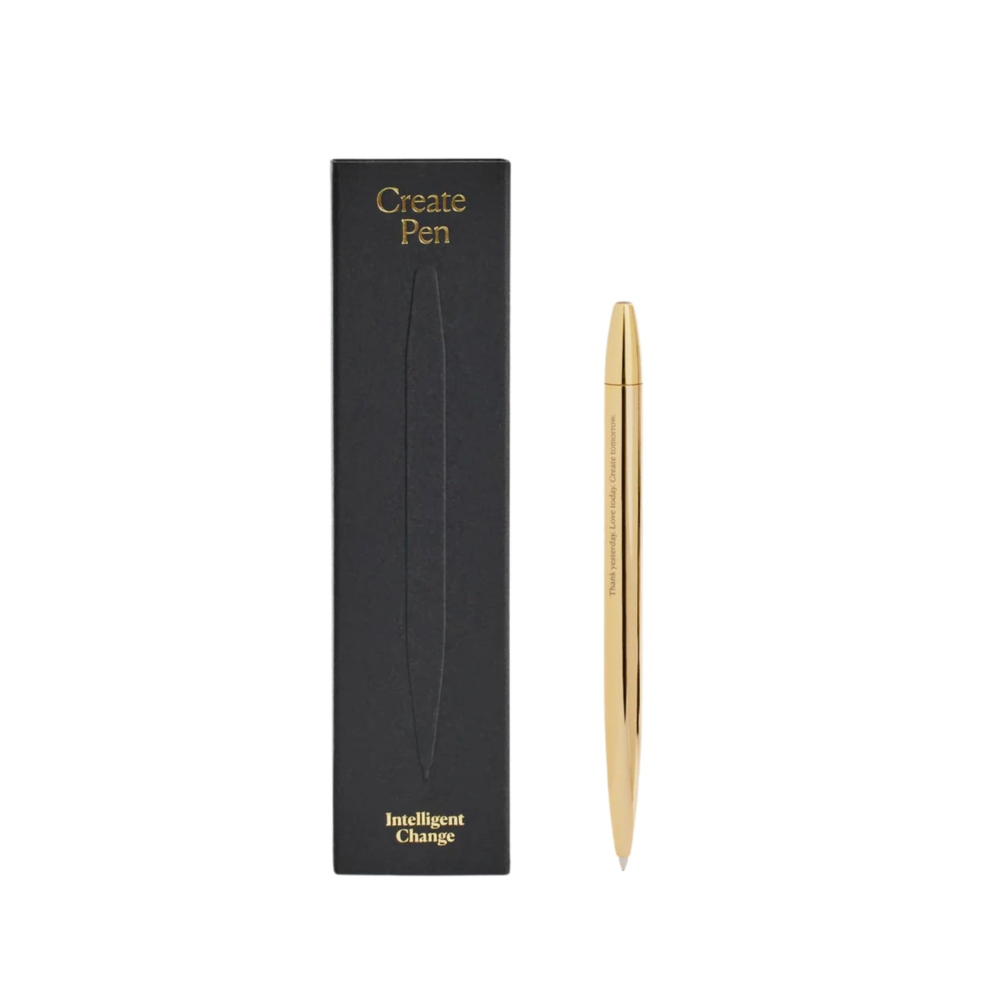 Intelligent Change Engraved Gold-Plated Inspirational Pen, Thank Yesterday Love Today Create Tomorrow - Luxury Gift for Women and Men