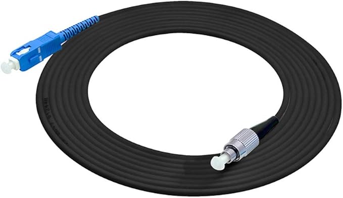 Jeirdus 5M SC to FC Outdoor Armored Simplex 9/125 SM Fiber Optic Cable Jumper Optical Patch Cord Singlemode 5Meters 16ft SC-FC