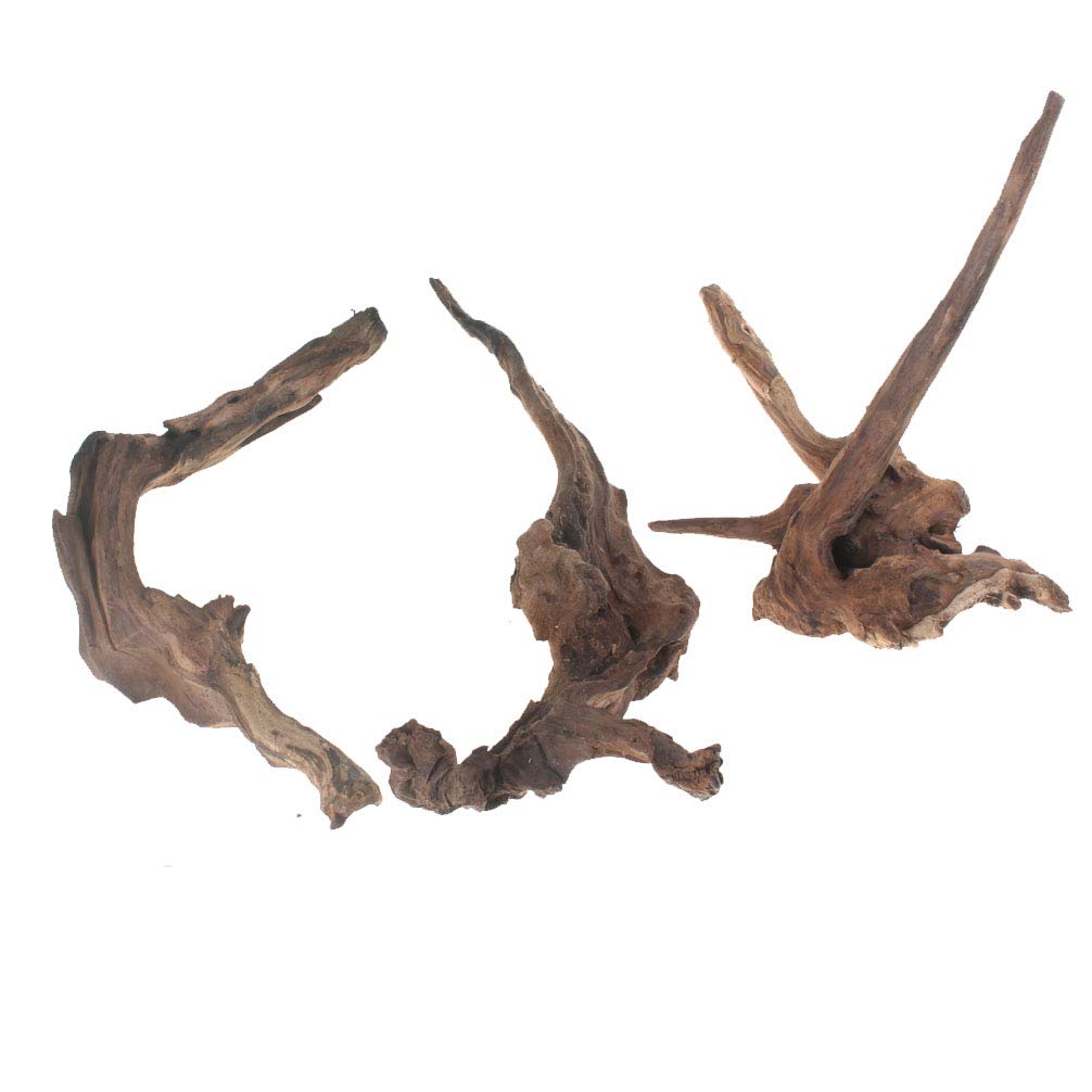 EmoursTM Aquarium Sinkable Driftwood Fish Tank Decoration (S/M-3 Pack)