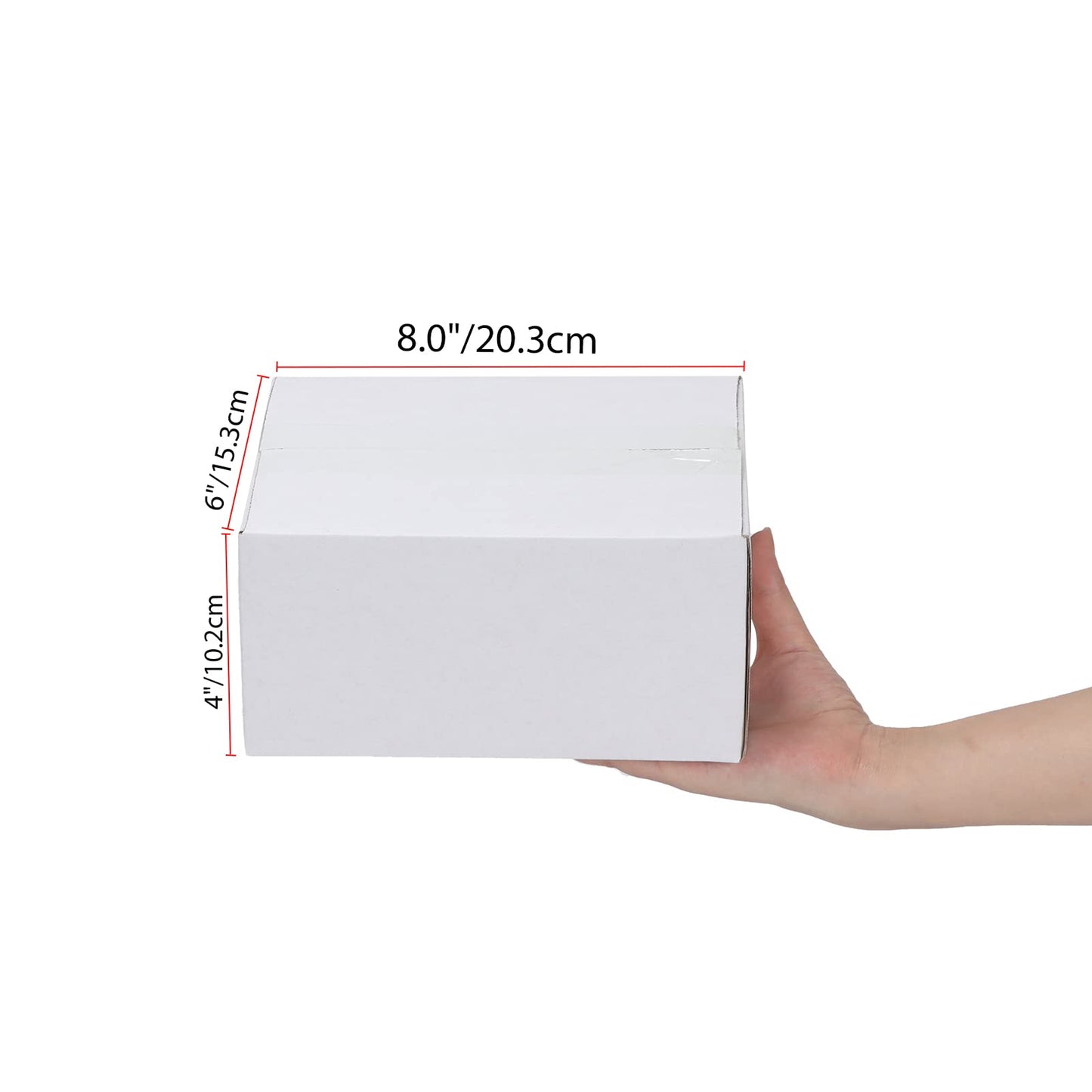 Calenzana 8x6x4 Shipping Boxes Set of 40, White Corrugated Cardboard Box for Mailing Packing Gifts Small Business