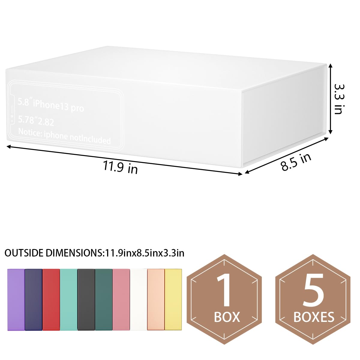 White Gift Boxes 11.9" x 8.5" x 3.3" with Magnetic Closure Lid Gift Box for Presents,Bridesmaid Gifts Boxe,Cute Boxes,Birthday Gift Box,Luxury for Gift Packaging, Magnetic Gift Boxe for Wrapping Gifts