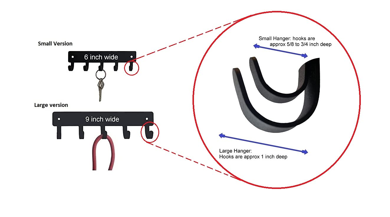 The Metal Peddler Newfoundland Key Holder for Wall - Small 6 inch Wide with 5 Hooks - Made in USA