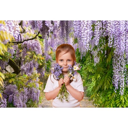 5x4ft Purple Cirrus Pathway Photography Backdrop - Wedding Ceremony & Anniversary Honeymoon Birthday Photo Studio Vinyl Props - size: 5x4ft