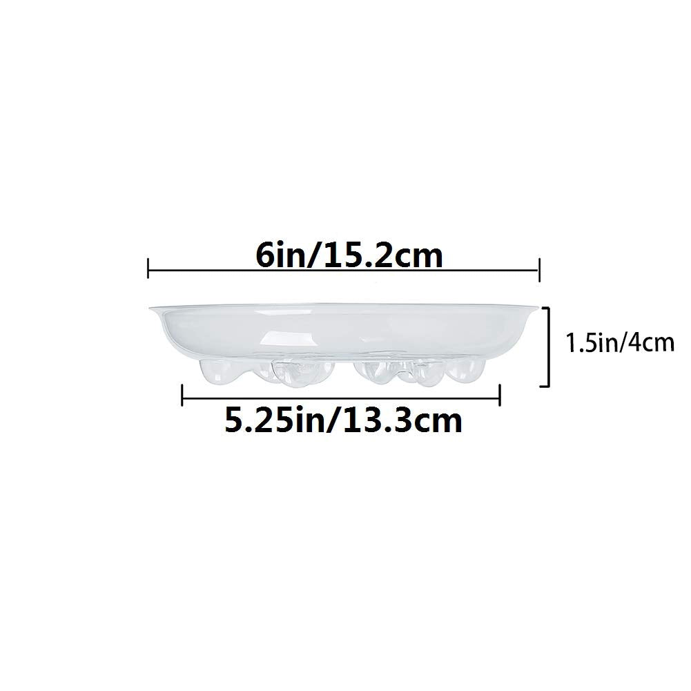Idyllize 5 Pieces of 6 Inch Clear Thick Plastic Heavy Duty Sturdy Plant Saucer Drip Trays for pots (6'')