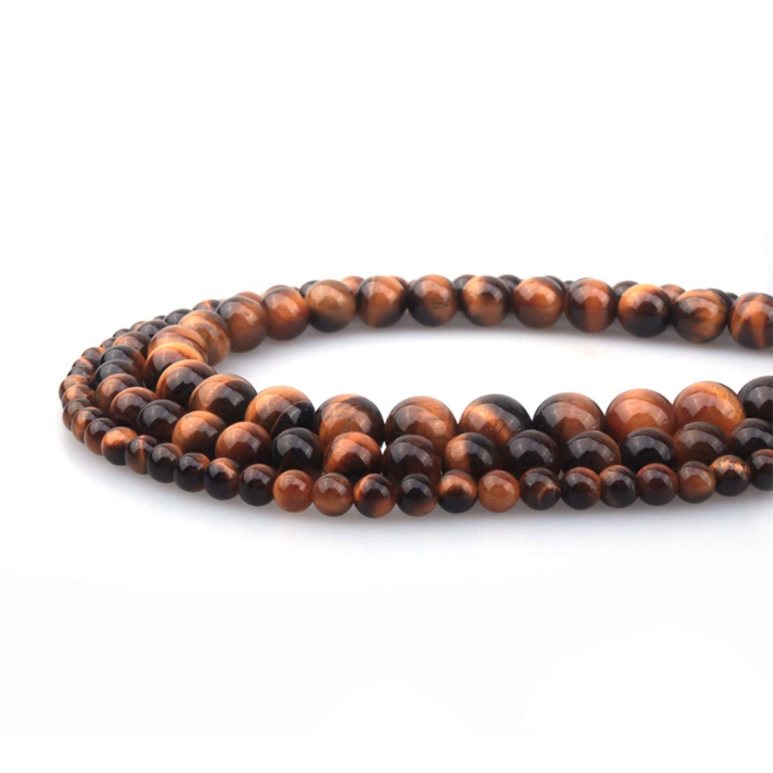 ICAI Beads 10mm Natural Tiger Eye Stone Round Loose Stone Beads for Jewelry Making DIY Crafts Design 1 Strand 15" APPR.34-36pcs