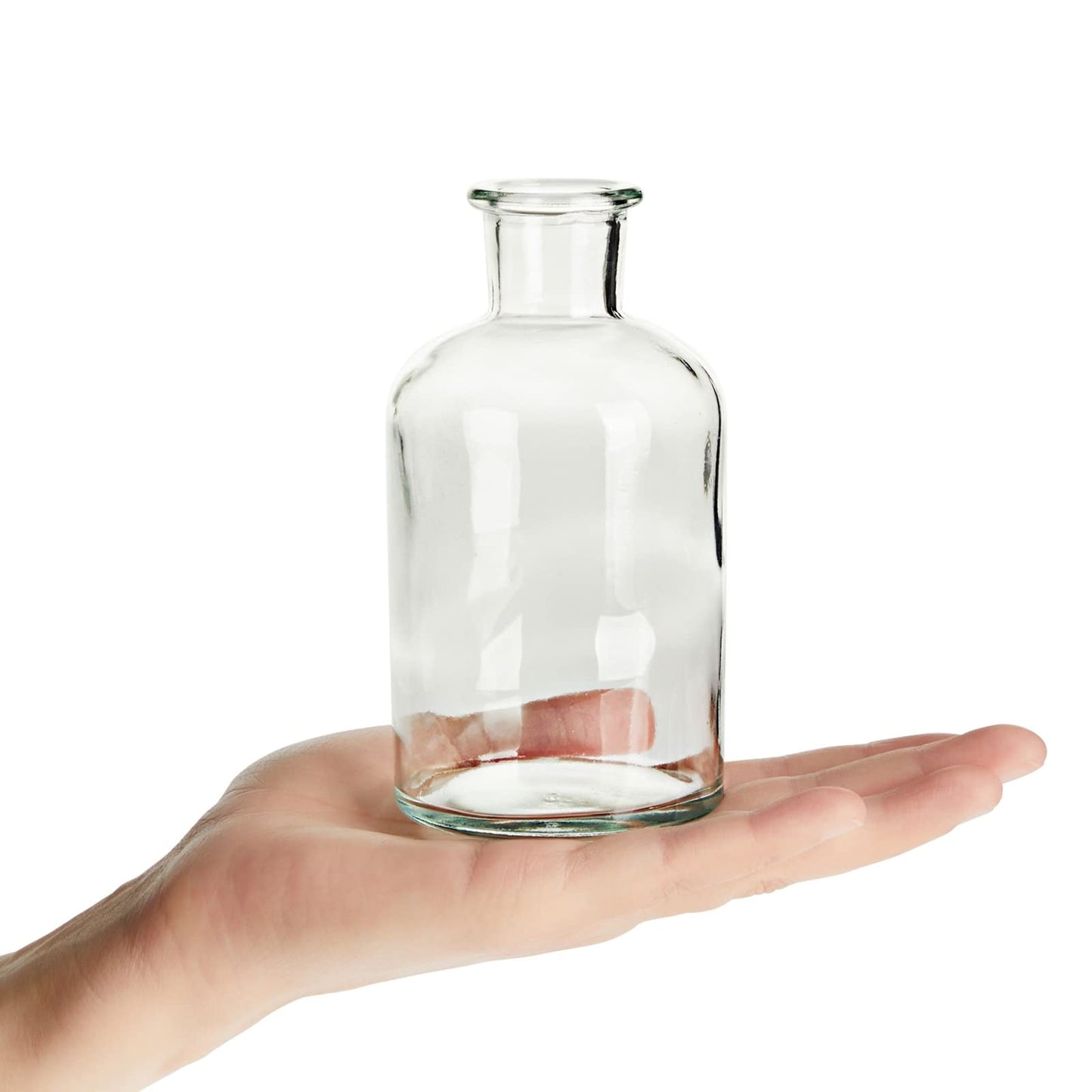 Farmlyn Creek Narrow Jar Vases - 2.8 in x 5 in, 7.5 oz, 6 Pack, Clear Glass - Apothecary-Style Jars & Glass Bottle Vases for Propagation & Mini Decorative Bottles