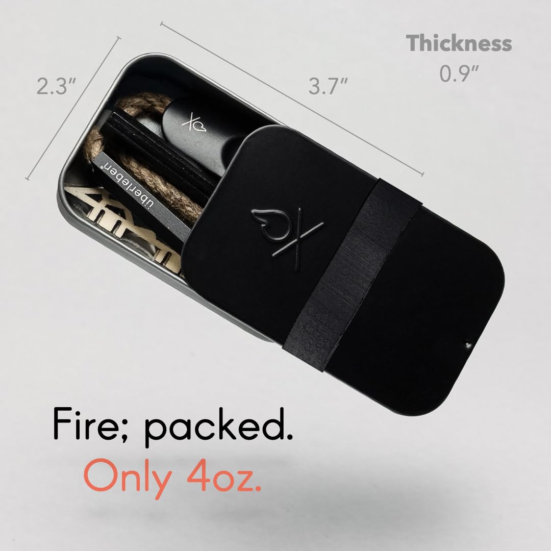 Überleben | FIREKIT Survival Fire Starter Kit – All-in-One Ferro Rod, Striker, Tinder Wick & Bellow – Waterproof Camping Essentials