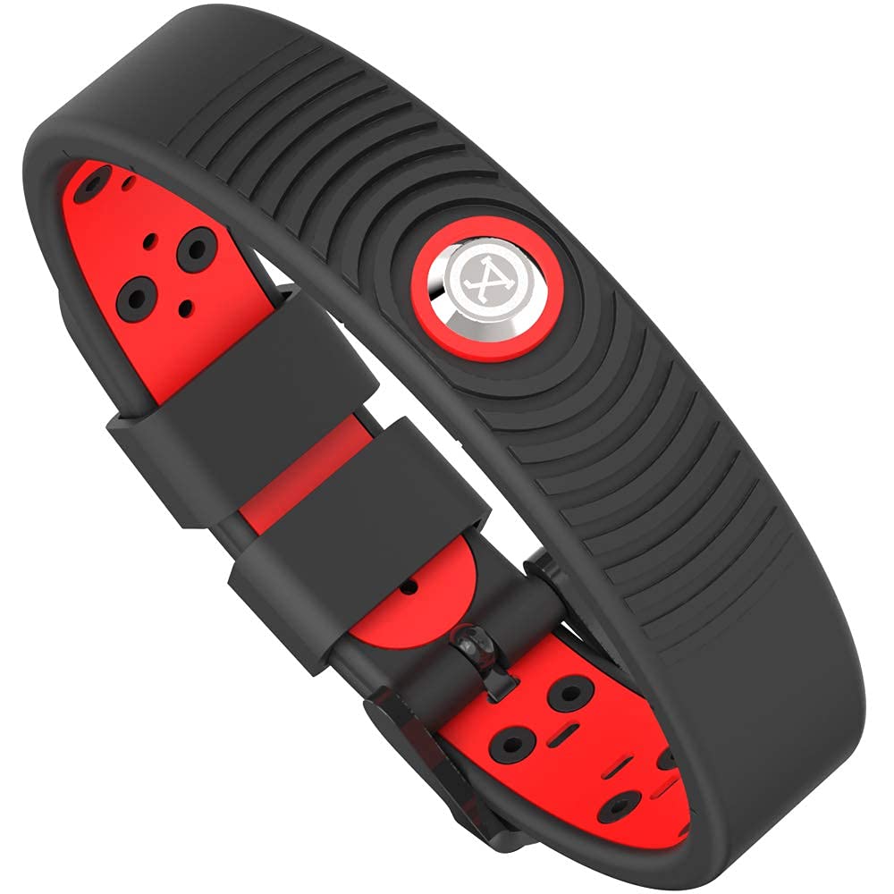 PROEXL 18 MAX Sports Magnetic Bracelet for Men - Waterproof - Breathable Strap - Super Strength - Black Red